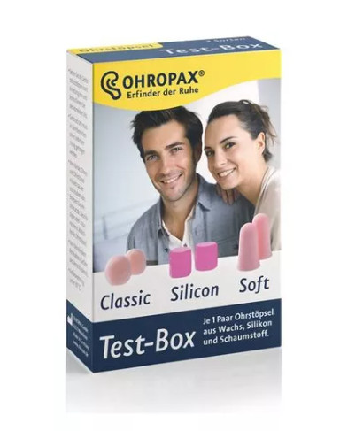 Ohropax Test-Box - Kit de Teste Original com 3 Modelos (Protetores Auriculares)