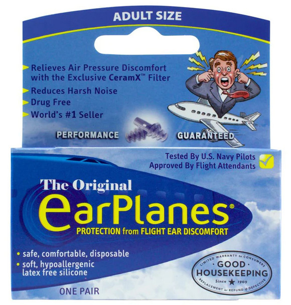 EarPlanes The Original (Adulto) - Para proteção dos ouvidos em viagens de avião (Protetores Auriculares)