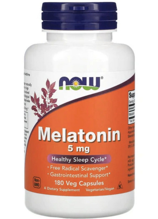 Melatonina 5mg de Rápida Absorção - Now Foods - 180 Cápsulas